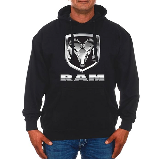 Dodge RAM Hoodie Kapuzenpullover mit RAM Logo Schwarz