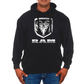 Dodge RAM Hoodie Kapuzenpullover mit RAM Logo Schwarz