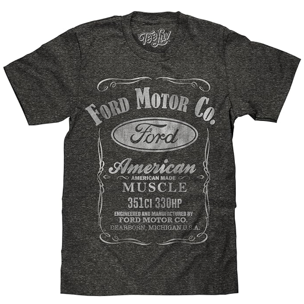 Ford T-Shirt mit Ford "American Made Muscle" Logo Dunkelgrau