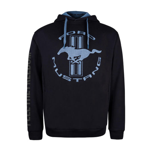 Ford Mustang Hoodie Mustang Tribar Logo Schwarz/Petrol