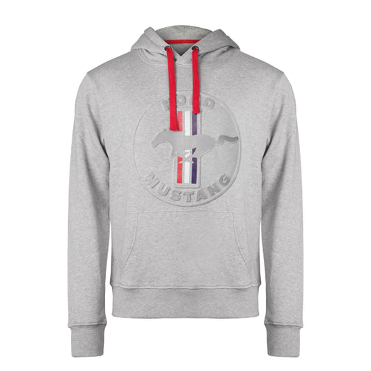 Ford Mustang Hoodie Kapuzenpullover Mustang Vintage Logo Hellgrau