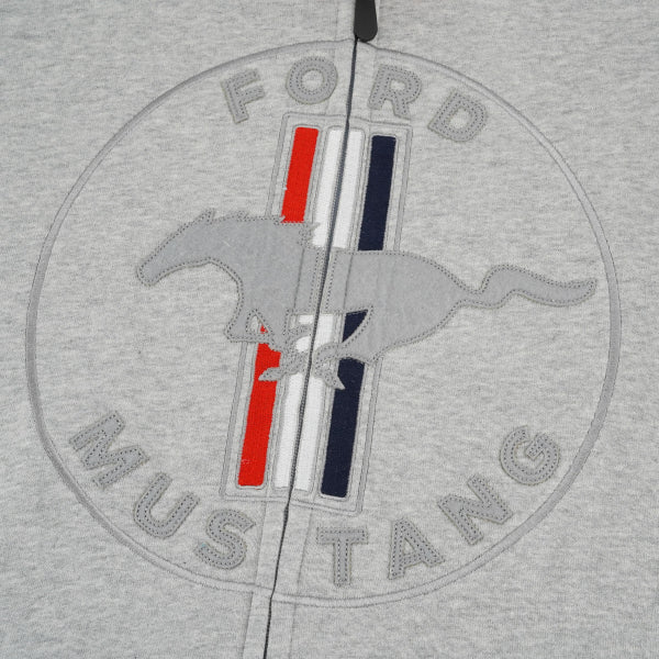 Ford Mustang Kapuzenjacke Ford Mustang Vintage Sweatjacke Hellgrau