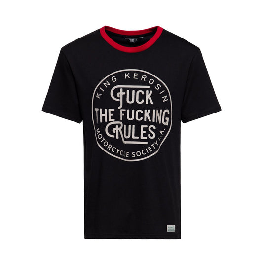 King Kerosin Herren T-Shirt «Fuck The Fucking Rules» Schwarz