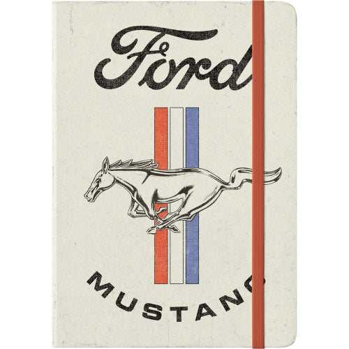 Ford Mustang Notizbuch Ford Mustang Horse & Stripes Logo Vintage Style