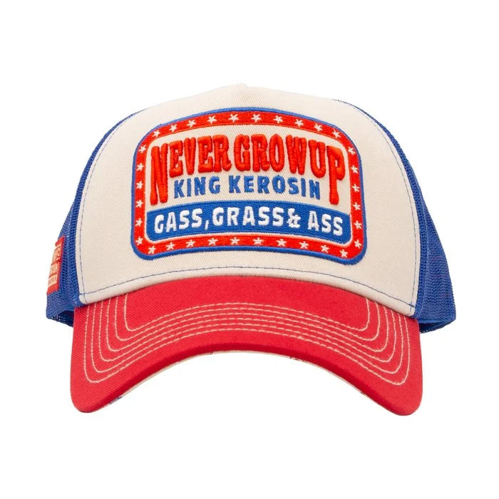 King Kerosin Baseball Cap «Never Grow Up' in Beige» Trucker Cap
