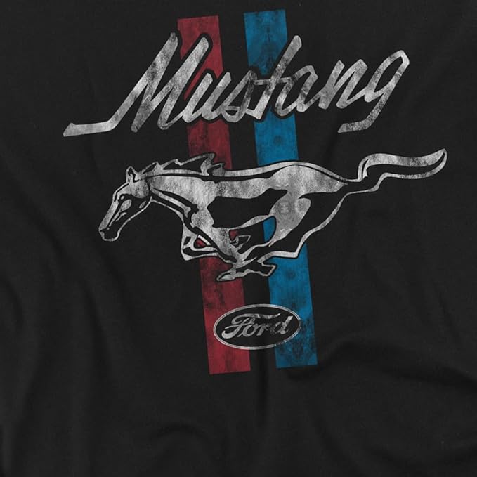 Ford Mustang T-Shirt Mustang Stripes Schwarz