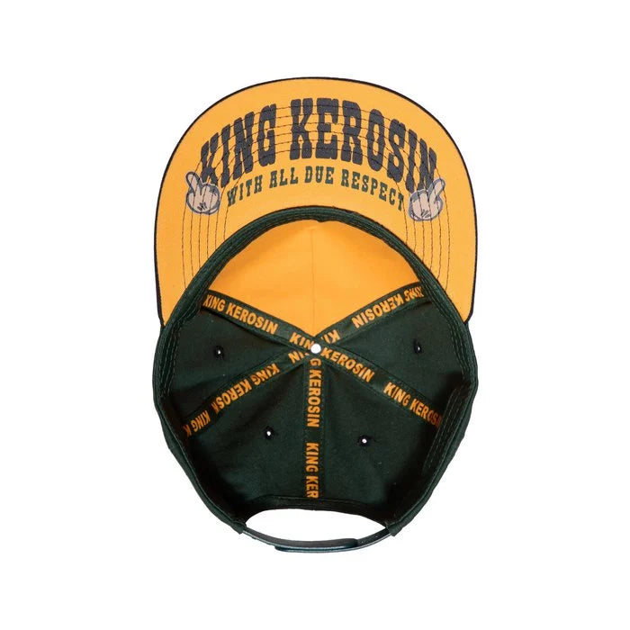 King Kerosin Flat Cap «Fast as Fuck» Schwarz/Gelb