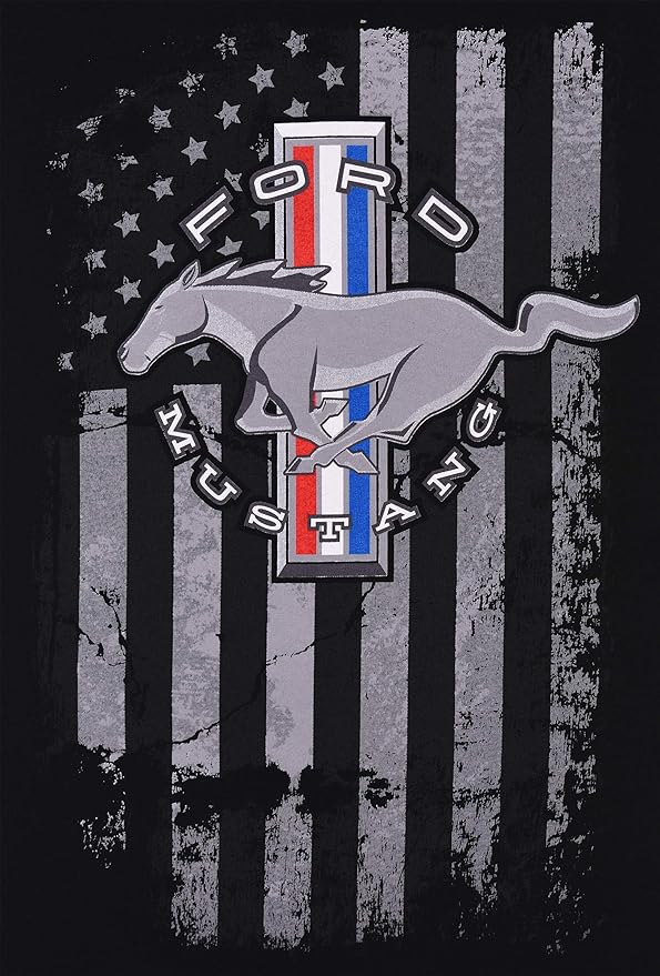 Ford Mustang T-Shirt Ford Mustang Tribar Logo American Flag Schwarz