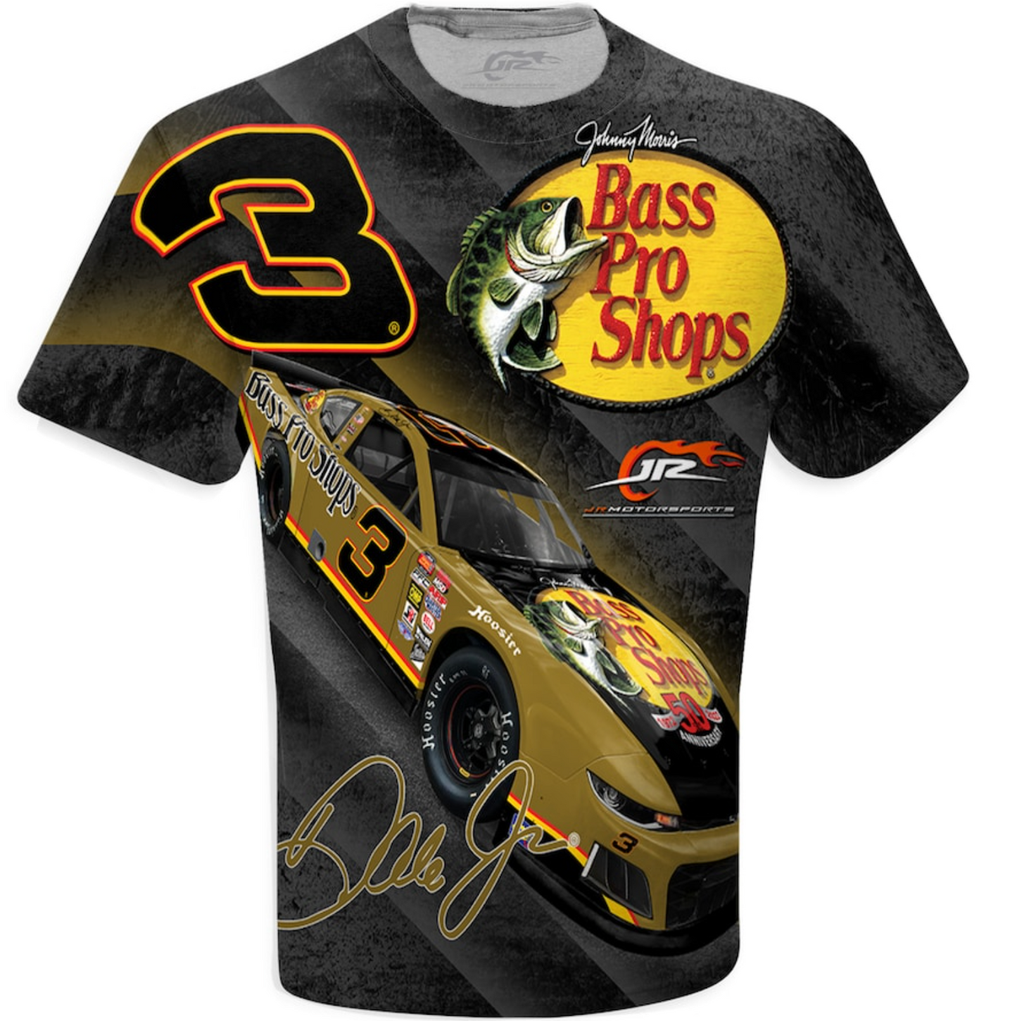 NASCAR T-Shirt Dale Earnhardt Jr. JR Motorsports Official Team Apparel Black Bass Pro Shops Total Print