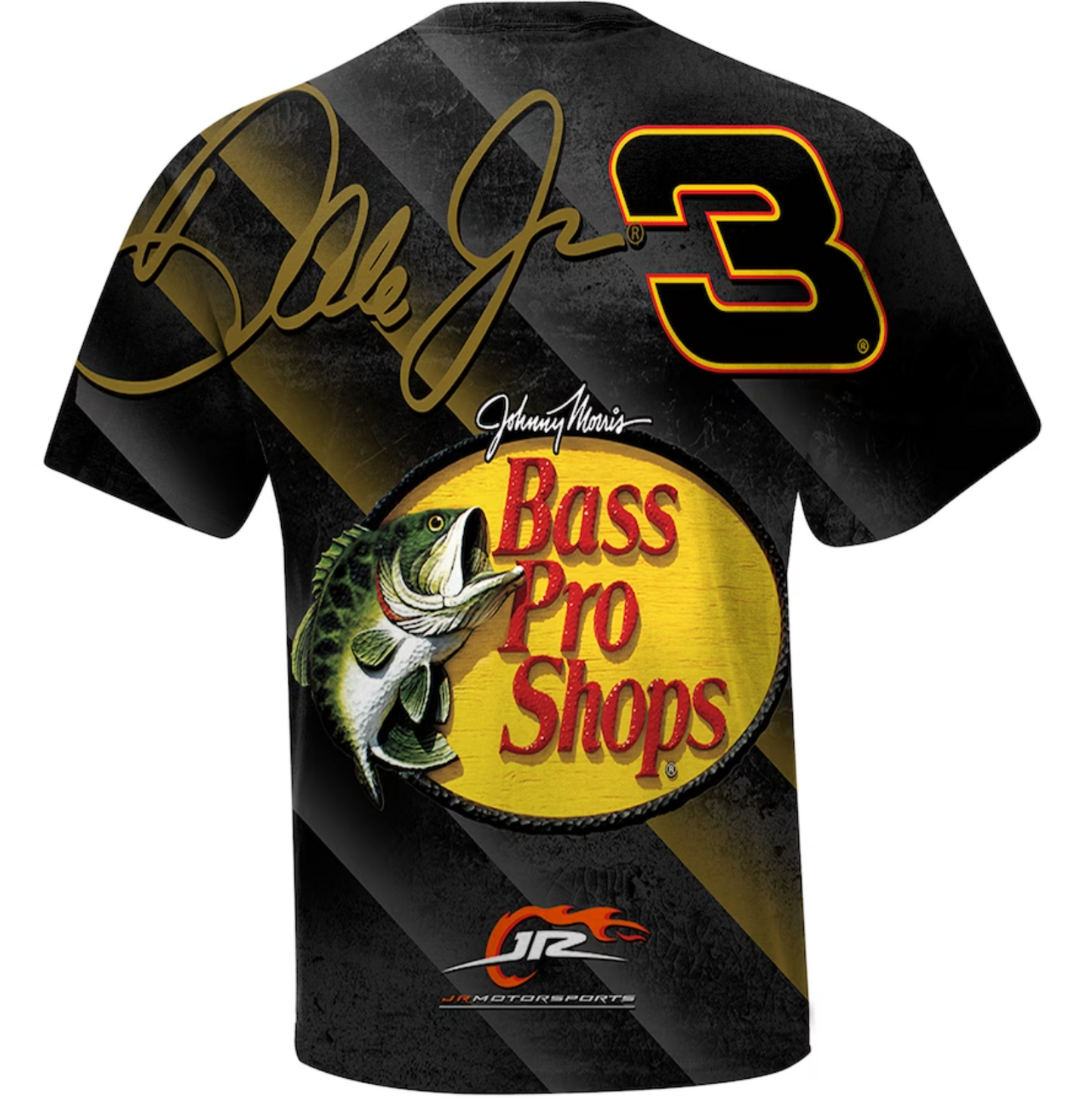 NASCAR T-Shirt Dale Earnhardt Jr. JR Motorsports Official Team Apparel Black Bass Pro Shops Total Print