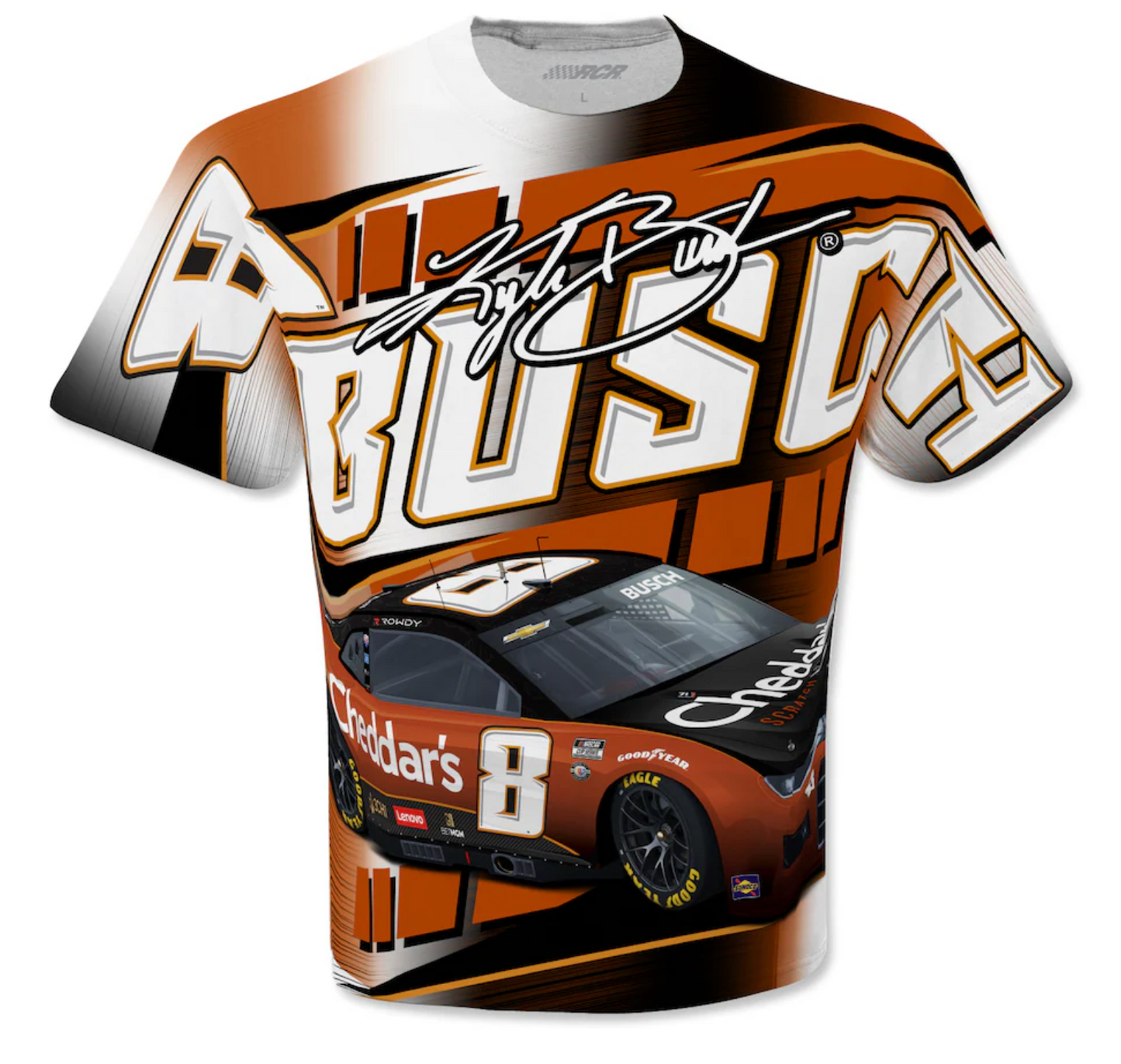 NASCAR T-Shirt Kyle Busch Childress Racing Team Collection White Sublimated Accelerator T-Shirt