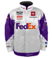 NASCAR Jacke Denny Hamlin Joe Gibbs Racing Team Collection White FedEx Nylon Uniform Jacket