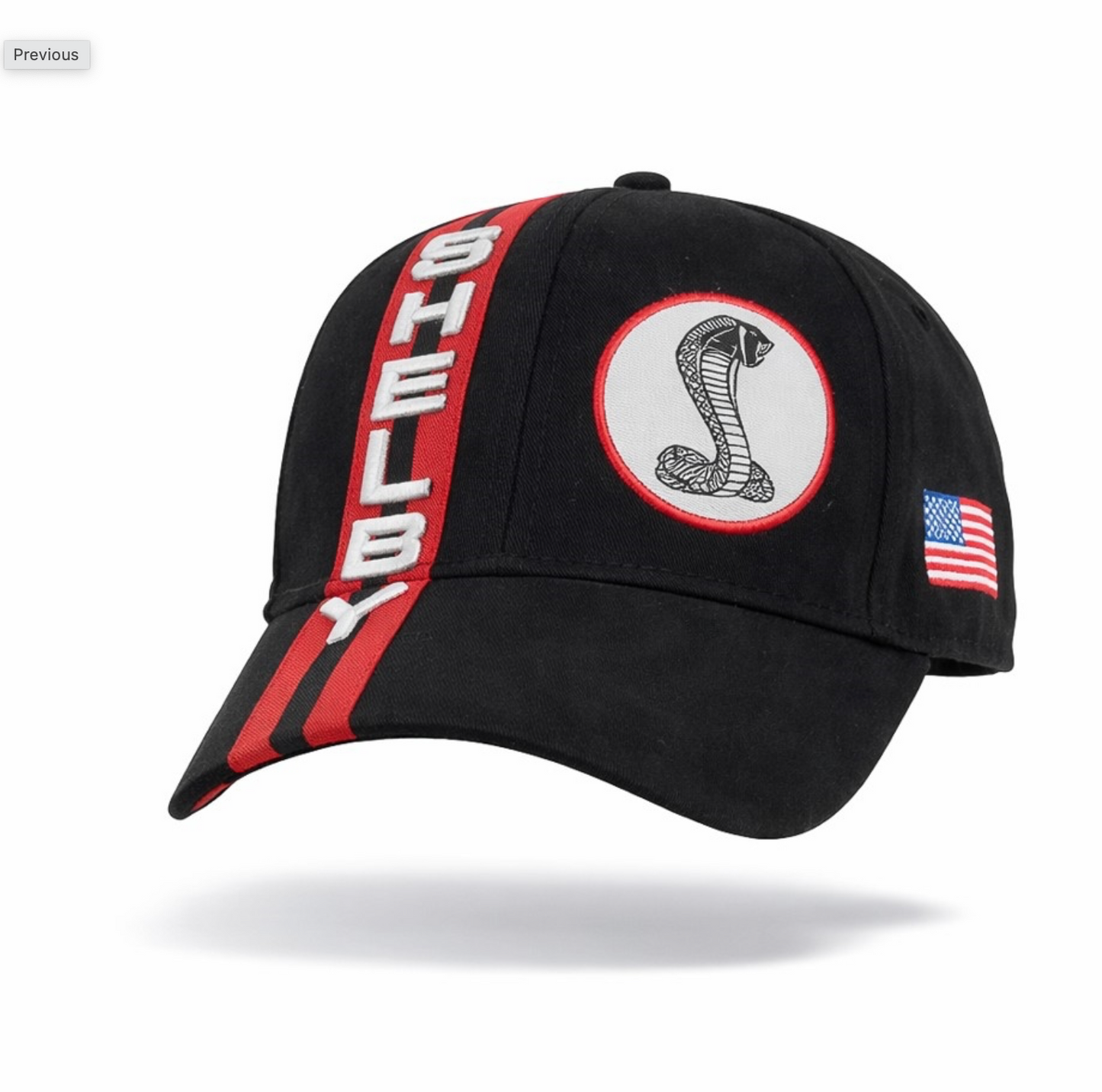 Shelby Basecap mit roten Shelby Racing Stripes Schwarz