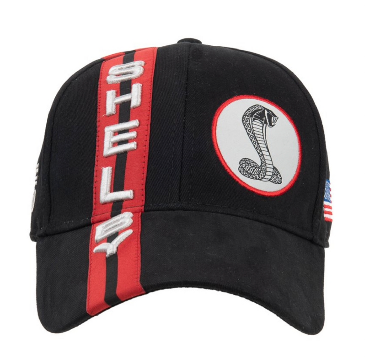 Shelby Basecap mit roten Shelby Racing Stripes Schwarz