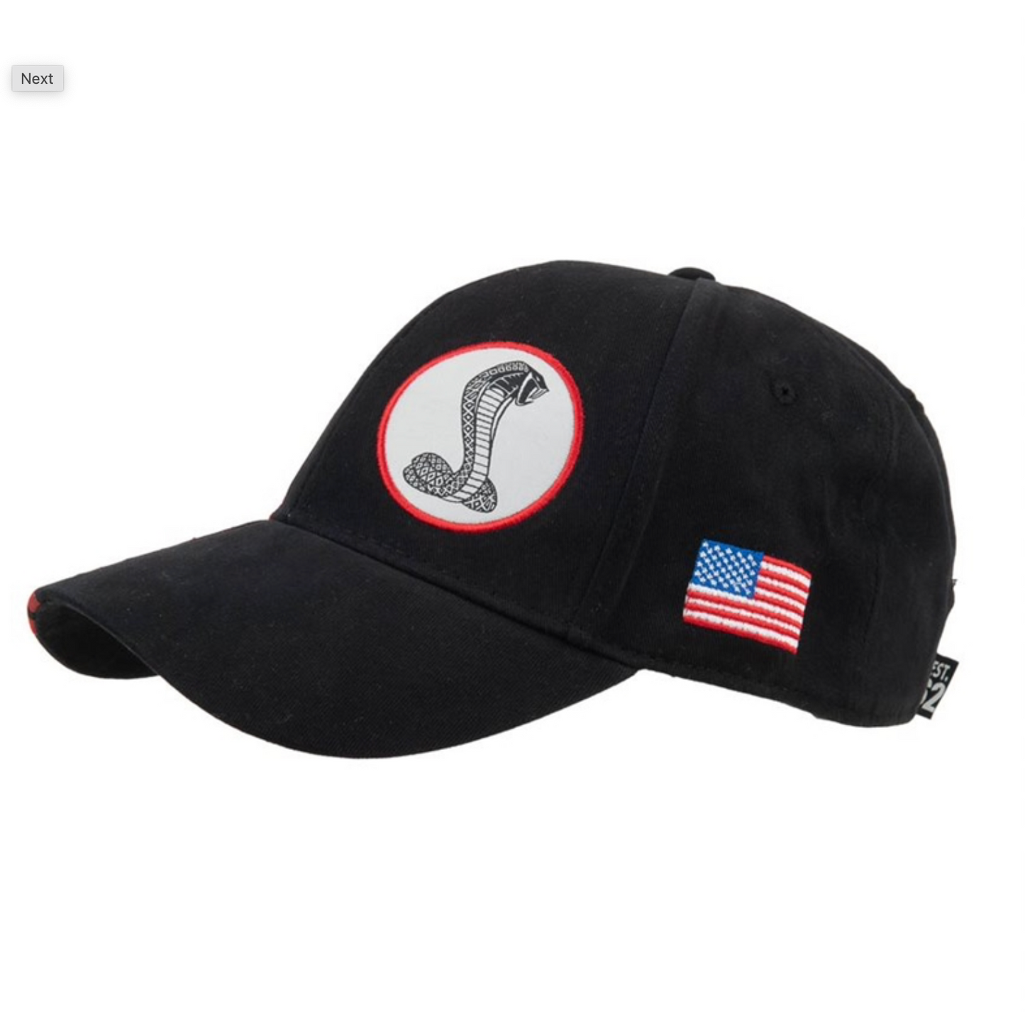 Shelby Basecap mit roten Shelby Racing Stripes Schwarz