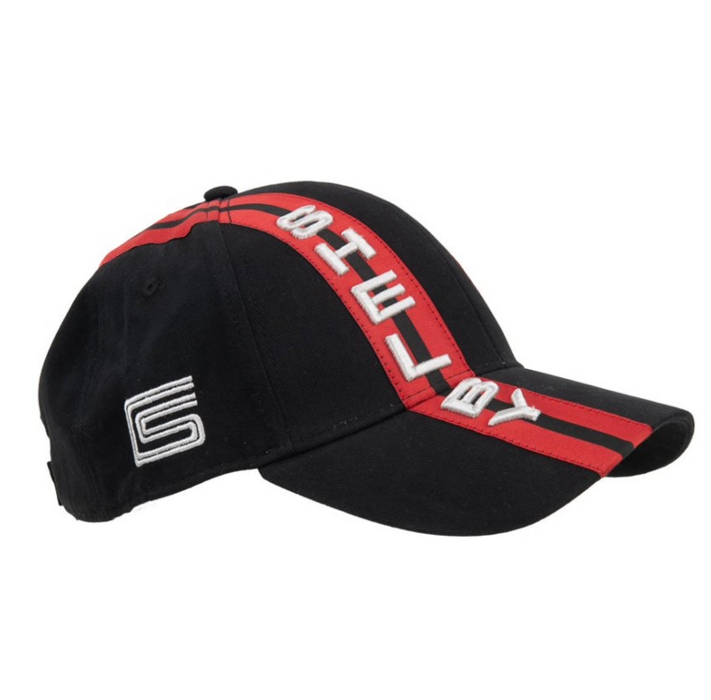 Shelby Basecap mit roten Shelby Racing Stripes Schwarz