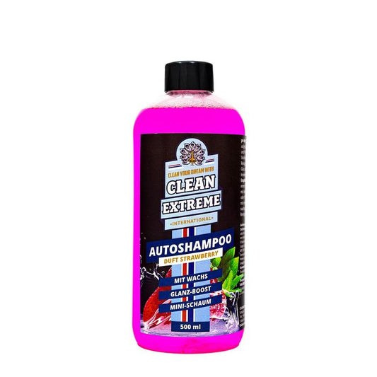 CLEANEXTREME Autoshampoo Konzentrat STRAWBERRY mit Wachs 0,5 Liter