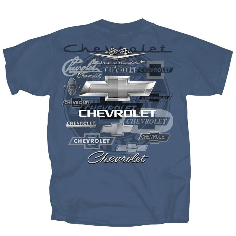 Chevrolet T-Shirt Chevrolet Logo Collage "Thru The Years" Blau