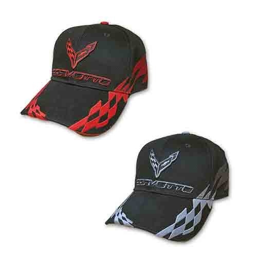 Corvette Basecap mit Corvette C8 Logo Flag Checkered Flag Style