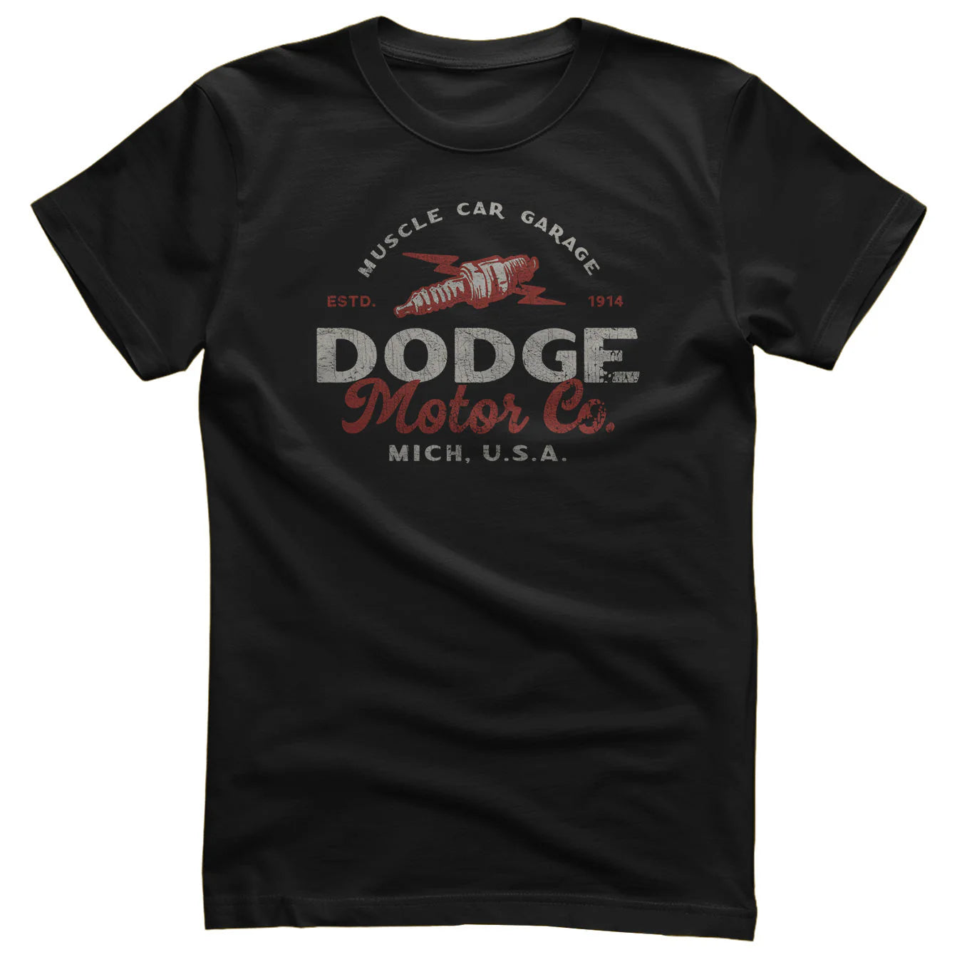 Dodge T-Shirt Dodge Motor Co Spark Plug Schwarz