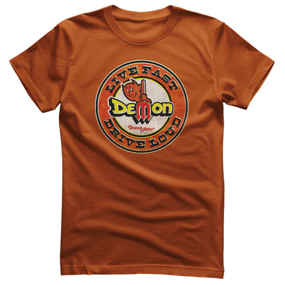 Dodge Demon T-Shirt Live Fast Drive Loud Burnt Orange