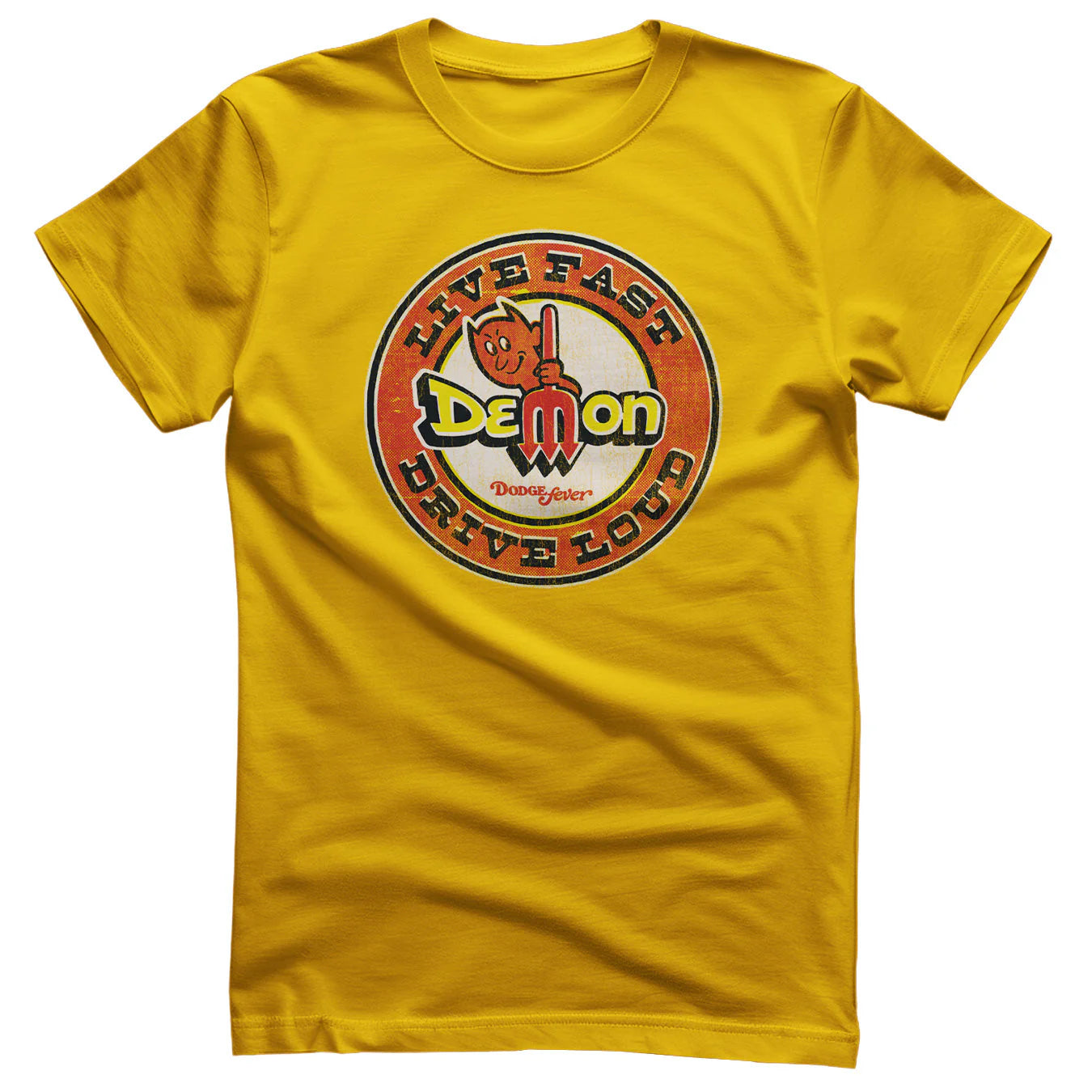 Dodge Demon T-Shirt Live Fast Drive Loud Gold