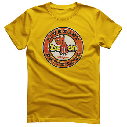 Dodge Demon T-Shirt Live Fast Drive Loud Gold