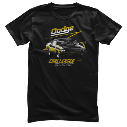Dodge Challenger 340 Six Pack Vintage T-Shirt Schwarz