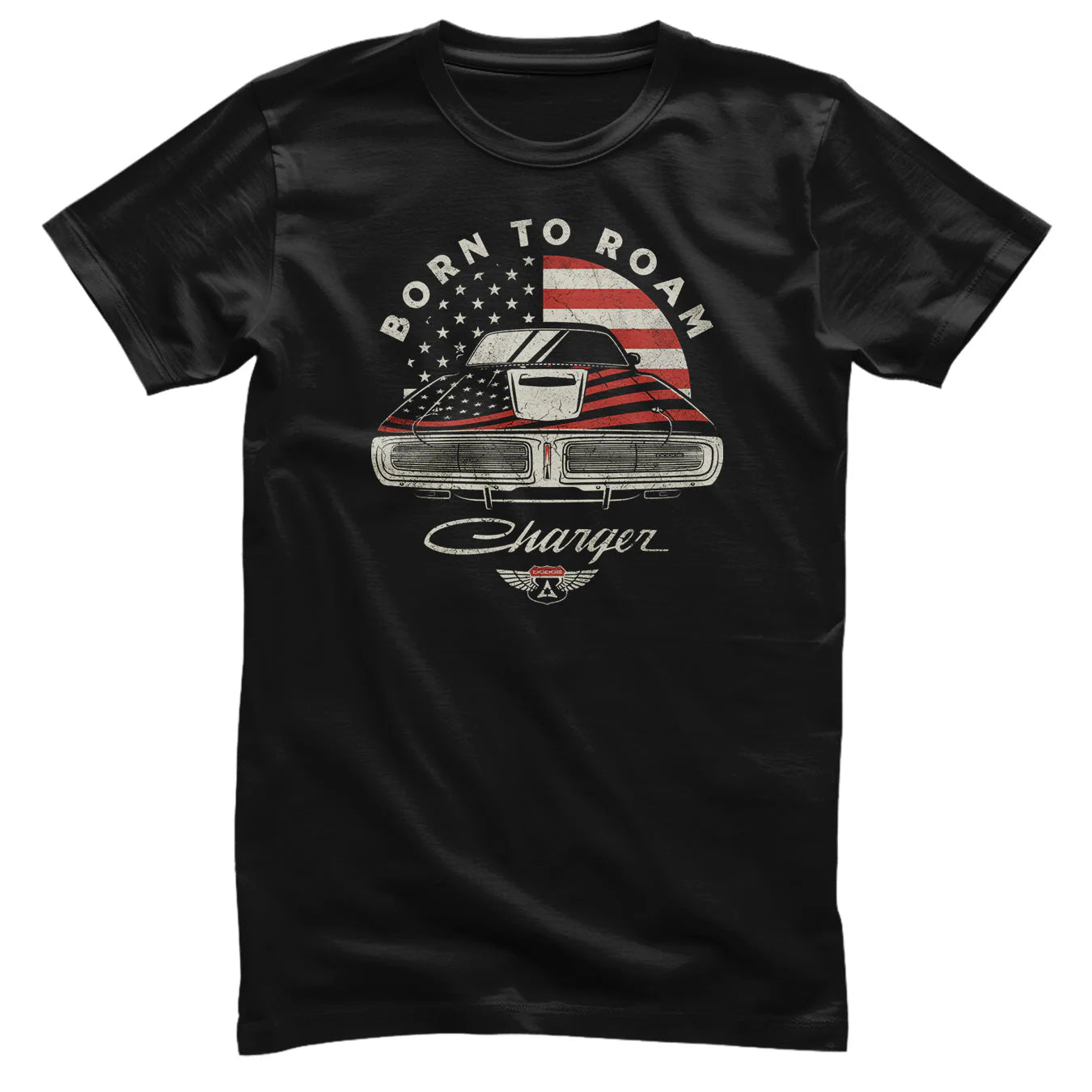 Dodge Charger T-Shirt Dodge Charger Born To Roam Schwarz