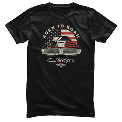 Dodge Charger T-Shirt Dodge Charger Born To Roam Schwarz