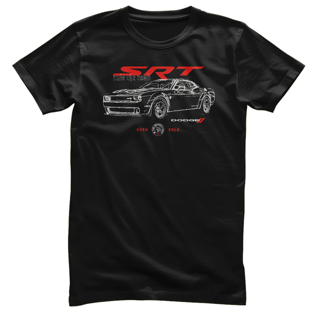 Dodge Challenger T-Shirt Dodge SRT Born Bold Schwarz