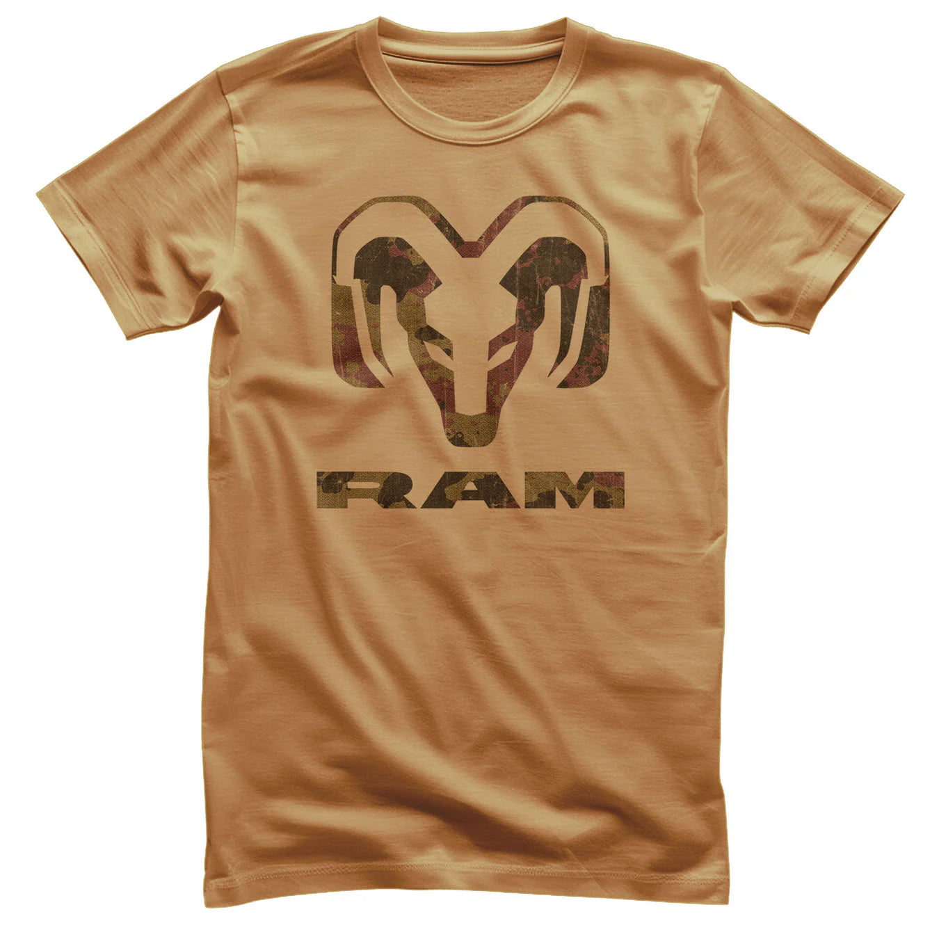 Dodge RAM T-Shirt mit RAM Camo Logo Old Gold