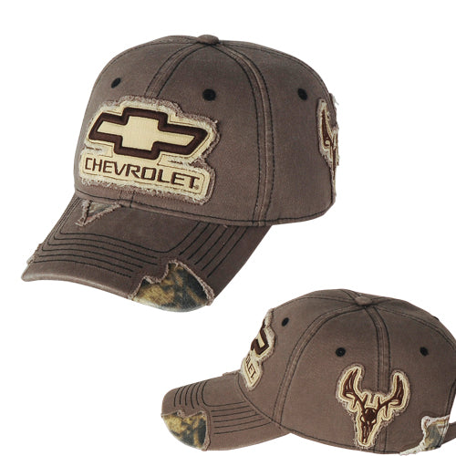 Chevrolet Bowtie Basecap Chevy Camo Frayed Buck Patch Cap