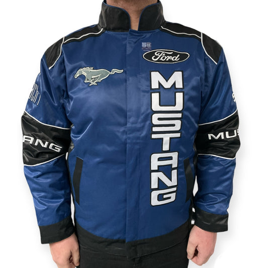 Ford Mustang Jacke mit gestickten Mustang Logos Navy/Schwarz