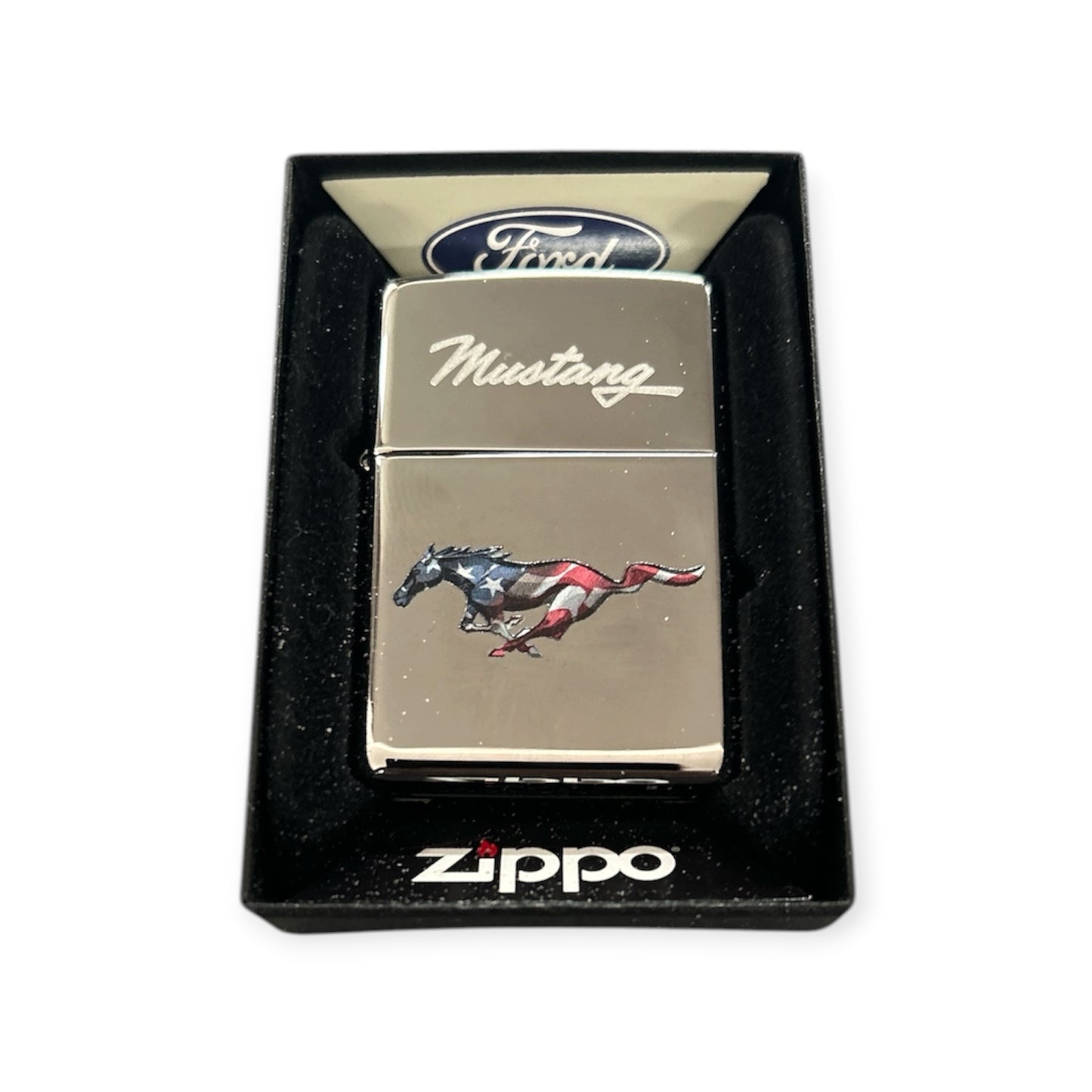 Ford Mustang Zippo Sturmfeuerzeug Running Horse USA