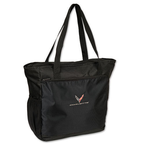 Corvette Tragetasche Henkeltasche mit Corvette Logo Flag Schwarz