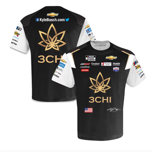 NASCAR T-Shirt Kyle Busch Sublimated Pit Crew T-Shirt 3CHI Schwarz