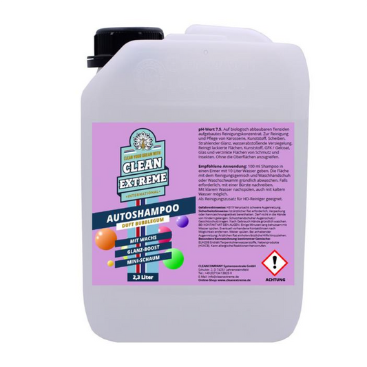 CLEANEXTREME Autoshampoo Konzentrat BUBBLEGUM mit Wachs 2,3 Liter