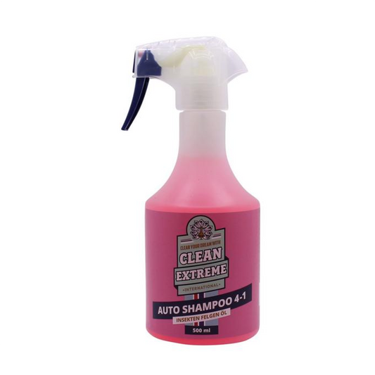CLEANEXTREME Autoshampoo 4-in-1: Shampoo-Insekten-Felgen-Öl - 500 ml