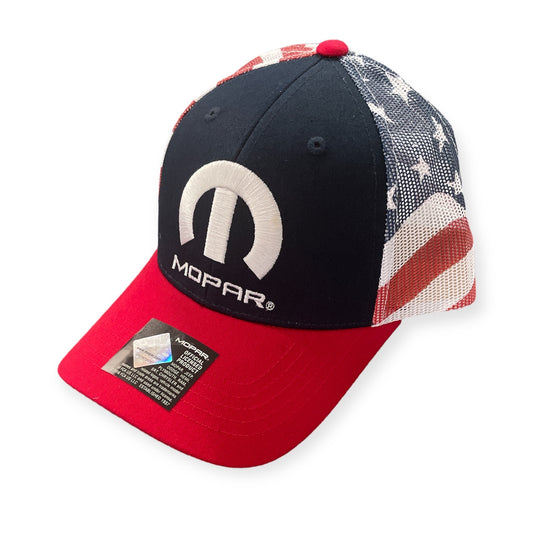 Mopar Basecap Trucker Cap Mopar Logo Patriotic Blau/Weiß/Rot