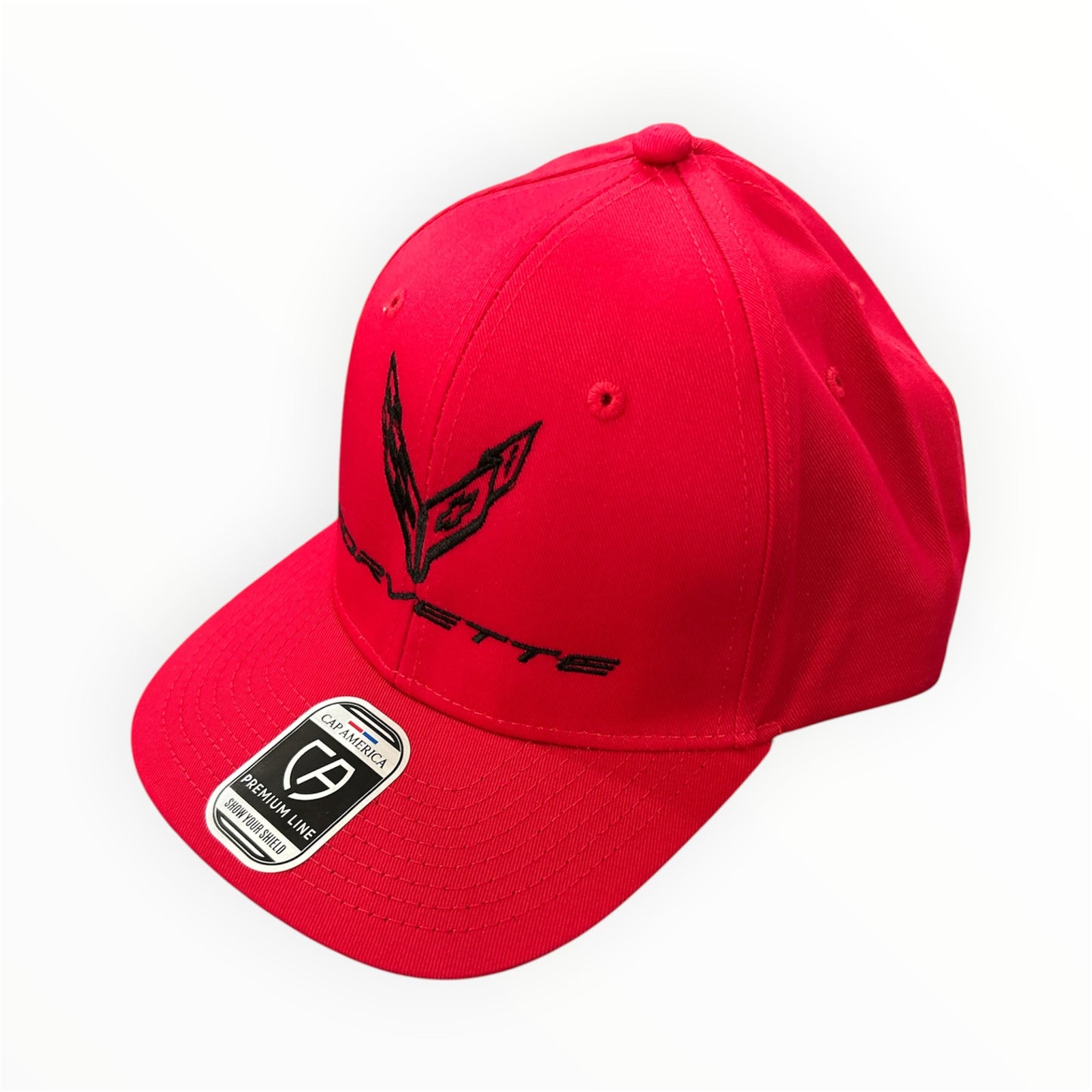Corvette C8 Basecap Tonal Corvette Logo Flag Rot