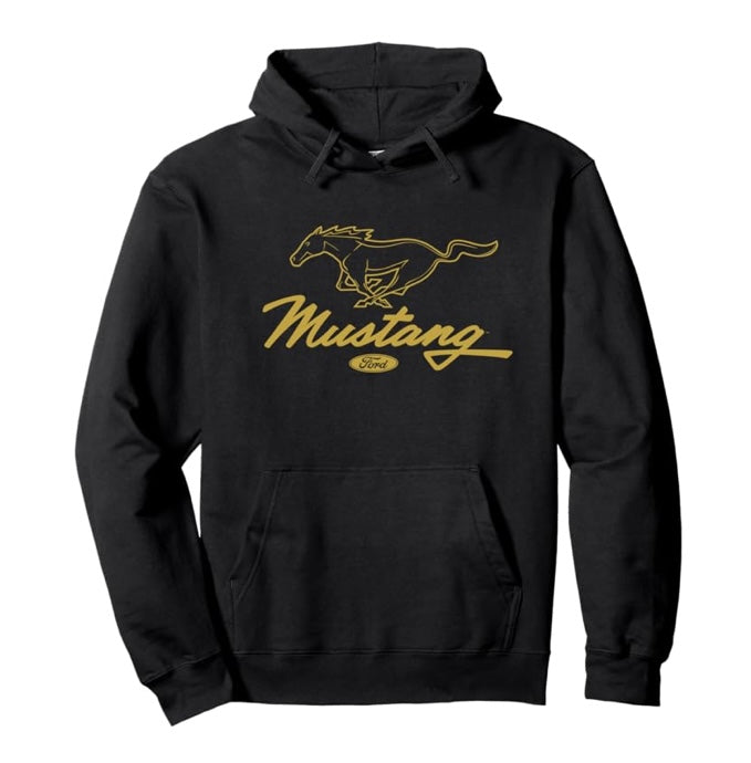 Ford Mustang Hoodie Pony Script Logo Schwarz
