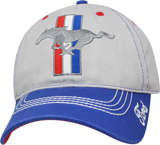 Ford Mustang Basecap Mustang Tribar Logo Grau/Blau