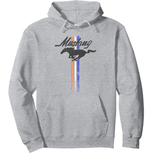 Ford Mustang Hoodie Ford Mustang Tribar Logo Hellgrau