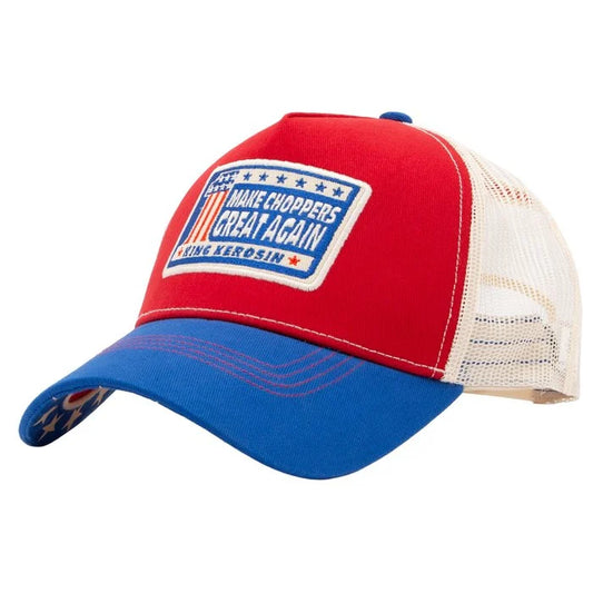 King Kerosin Trucker Cap «Make choppers great again» Rot/Blau