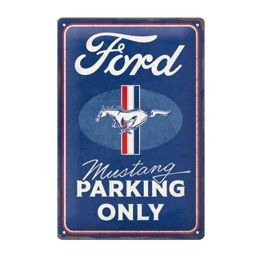 Ford Mustang Blechschild Mustang Parking Only Blau 20x30cm