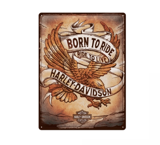 Harley-Davidson Blechschild Born to Ride Eagle 30x40cm