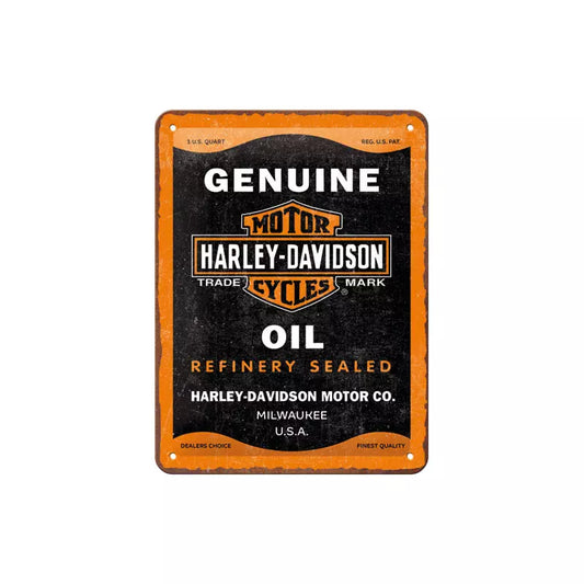 Harley-Davidson Blechschild Genuine Oil 15x20cm