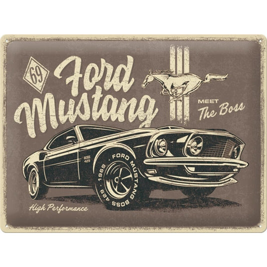 Ford Mustang Blechschild Ford Mustang The Boss 30x40cm