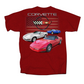 Corvette C4 T-Shirt Corvette C4 Series mit US Flag Dunkelrot